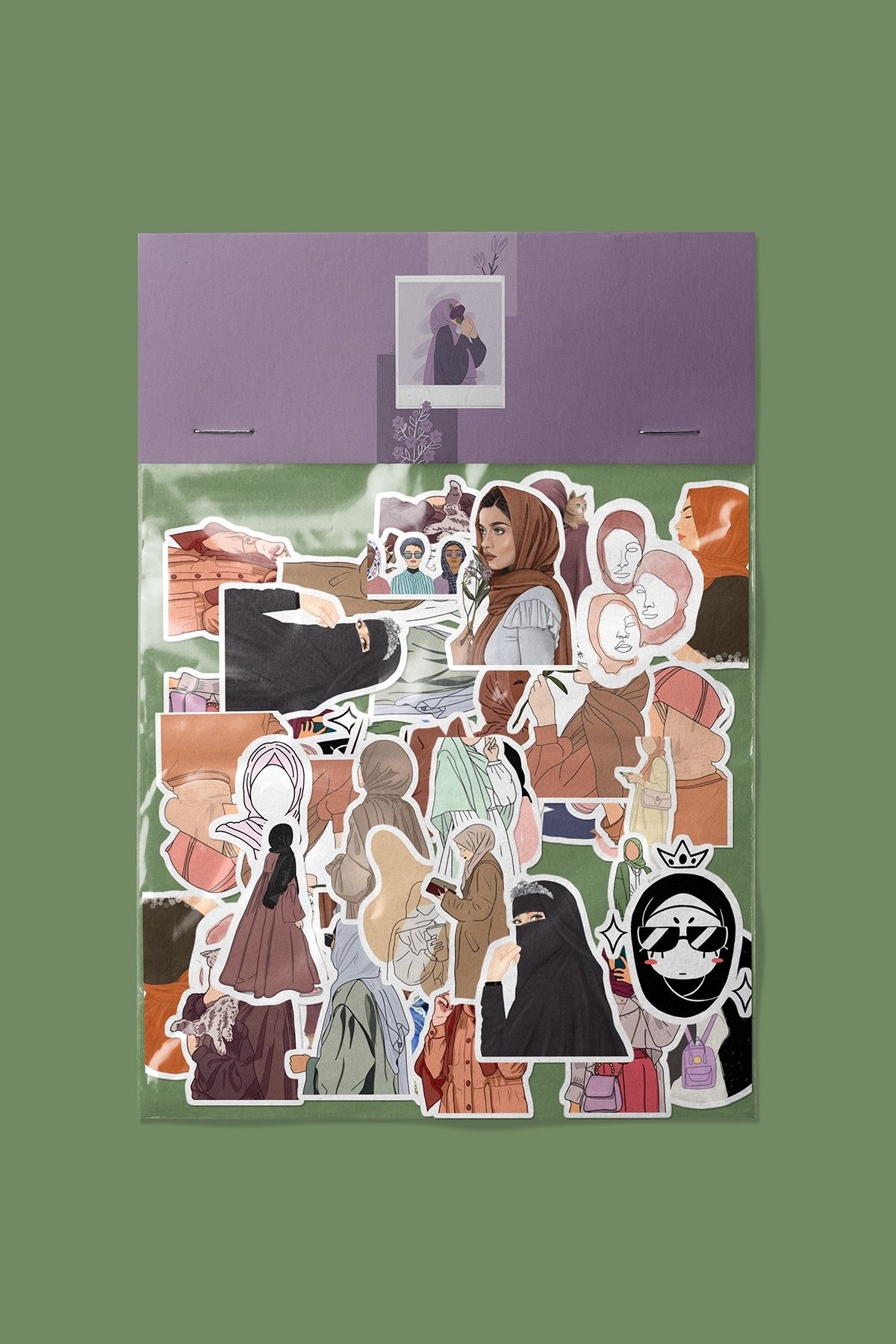 dadi ramba Tesettür Sticker paketi -Bullet Journal - Ajanda -Laptop Etiket Çıkartma