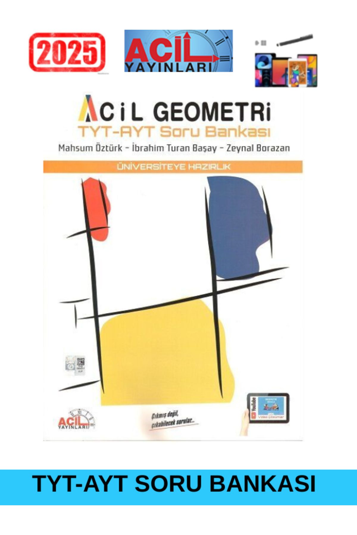 Acil Yayınları TYT AYT Geometri Soru Bankası+Android Kalem