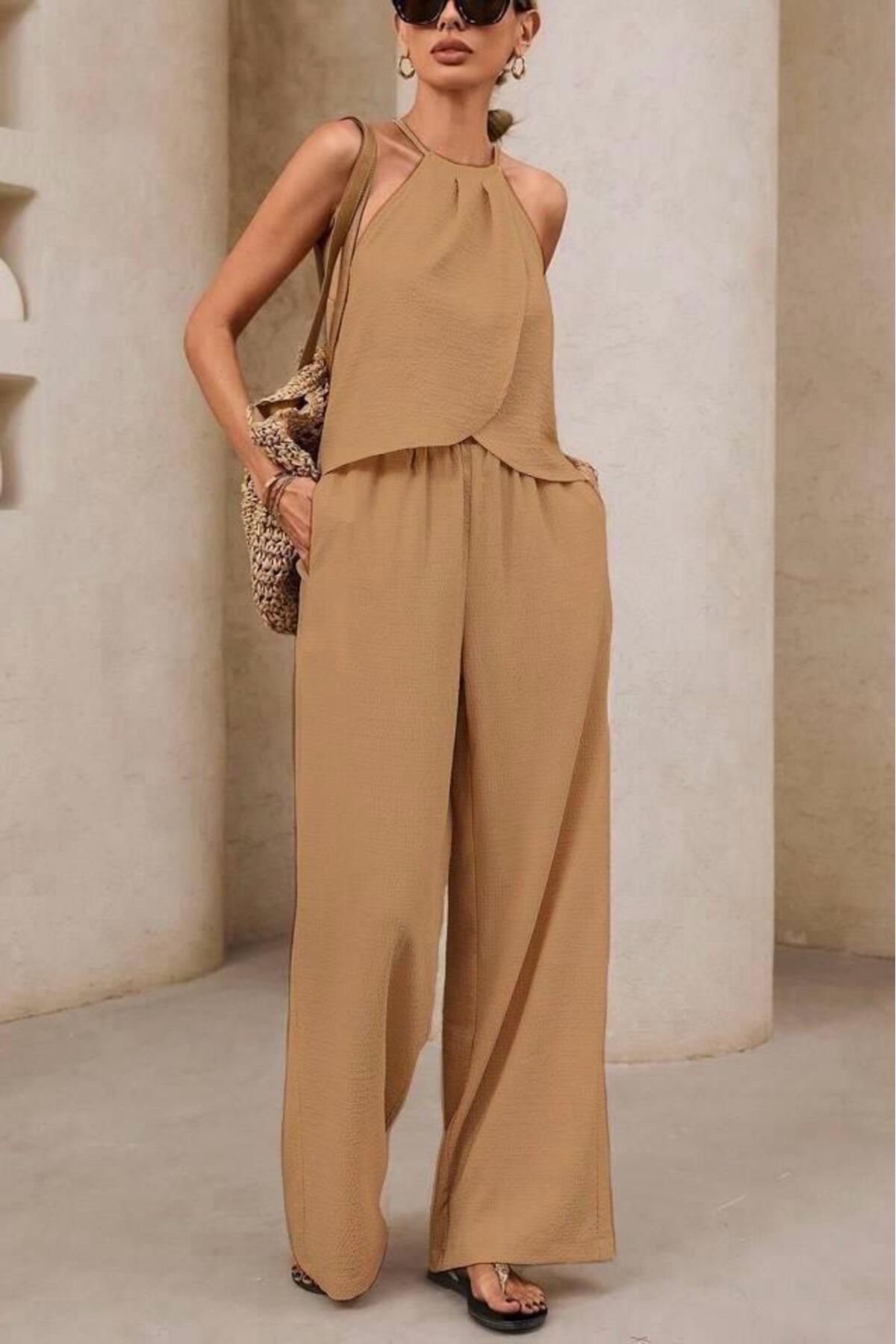 bb butik basic Bluz - Pantolon Takım (Kolay Ütü) JK8854