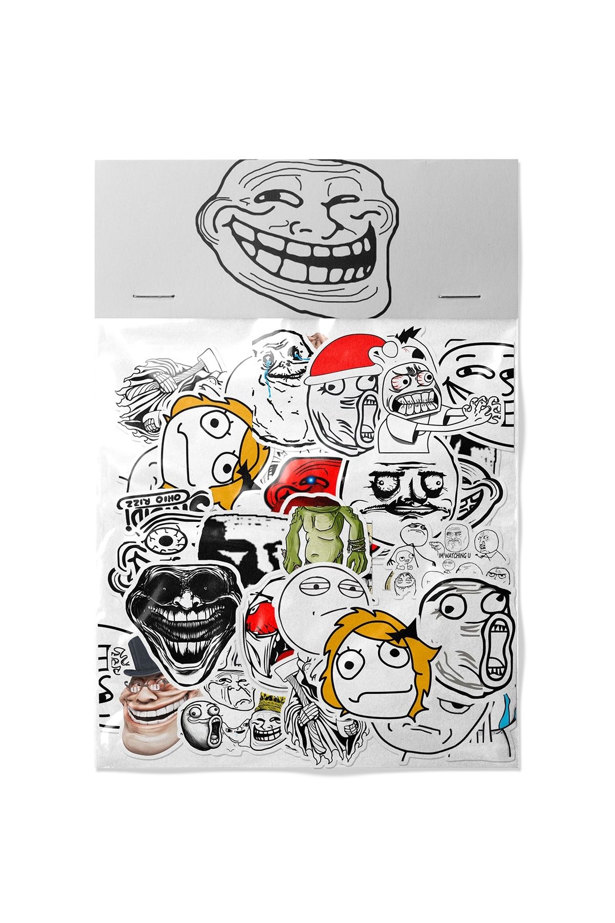 dadi ramba Troll Face Sticker paketi -Bullet Journal - Ajanda -Laptop Etiket Çıkartma