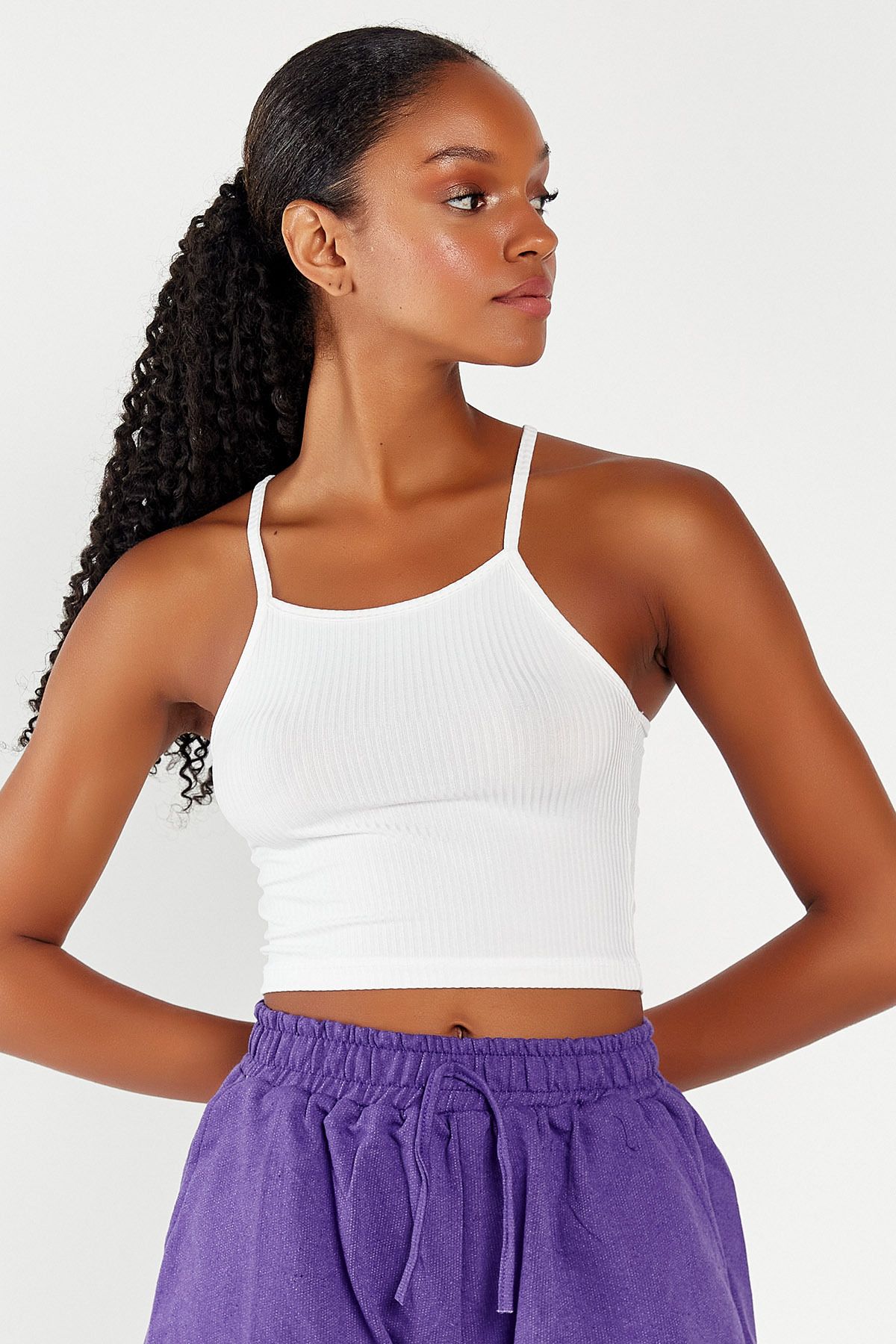 Hopoi Kadın İp Askılı Crop Top