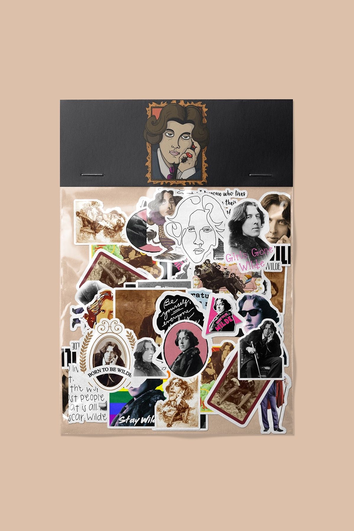 dadi ramba Oscar Wilde Sticker paketi -Bullet Journal - Ajanda -Laptop Etiket Çıkartma