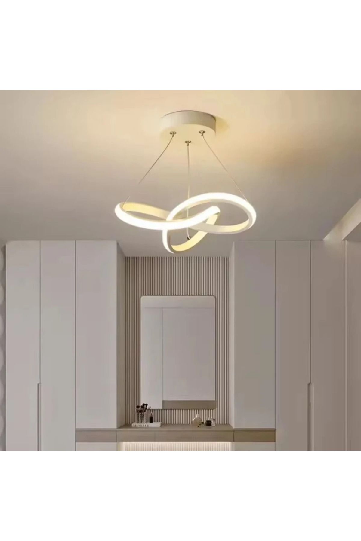 Elektroyou Aura Beyaz Ultra Power Beyaz Ledli Avize Sarkıt Tekli Avize