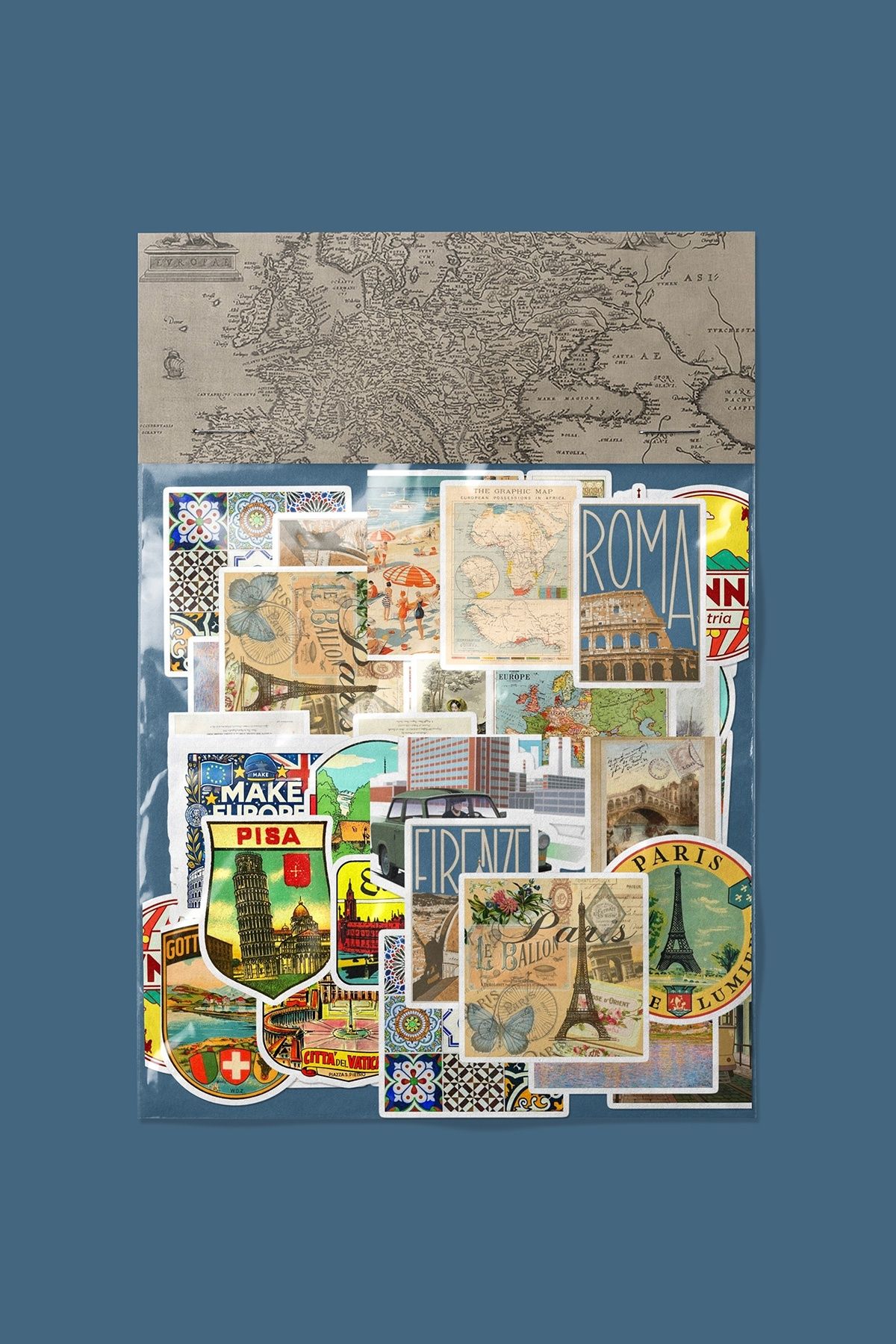 dadi ramba Vintage Avrupa Sticker paketi -Bullet Journal - Ajanda -Laptop Etiket Çıkartma