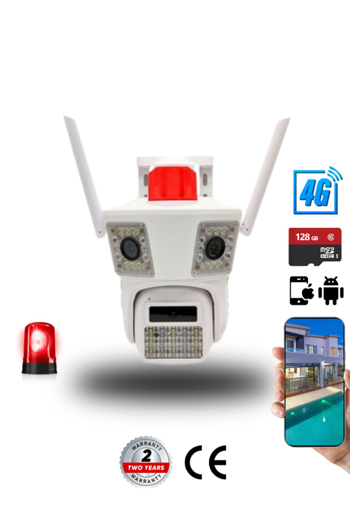 UMSN 12 MP(4+4+4) | 4G Sim Kartlı | 360° 10X Zoom | Akıllı Güvenlik Kamerası