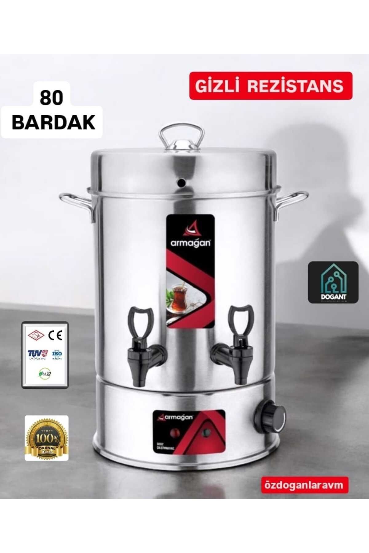 Genel Markalar Anadolu 80 Bardak Standart Paslanmaz Çelik Gizli Rezitans Çay Makinesi