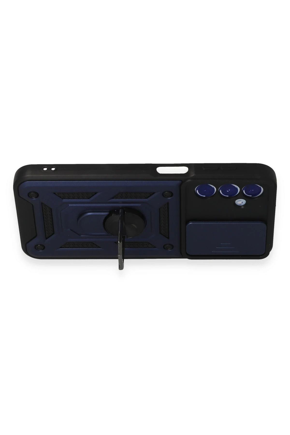 NewFace Samsung Galaxy M34 5G Kılıf Pars Lens Yüzüklü Silikon - Lacivert MRAYD