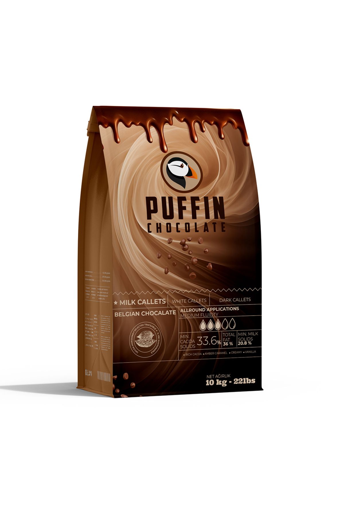 PUFFIN Orijinal Callebaut Üretimi Sütlü Belçika Çikolatası 10 Kg - Yeni Ürün