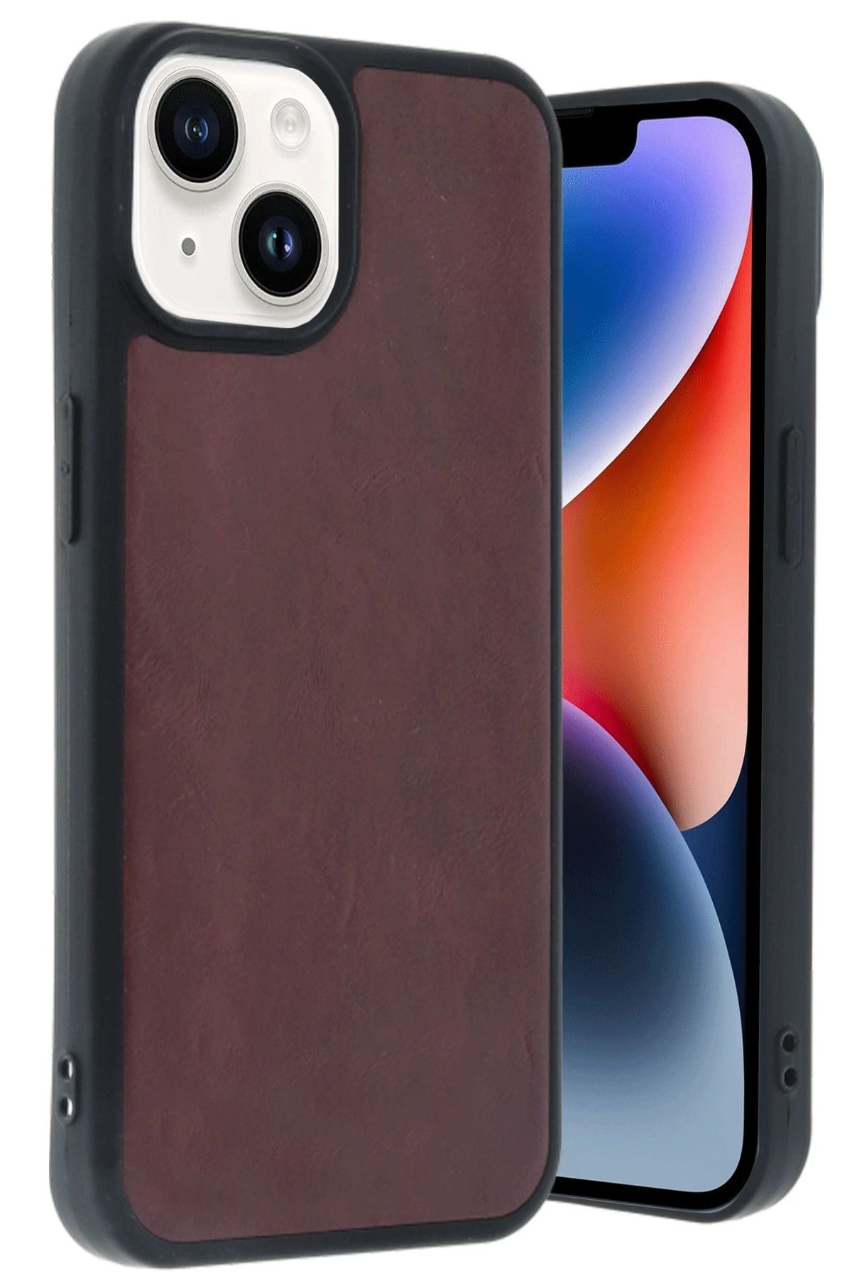 NewFace iPhone 14 Kılıf Aras Deri Kapak - Bordo MRAYD