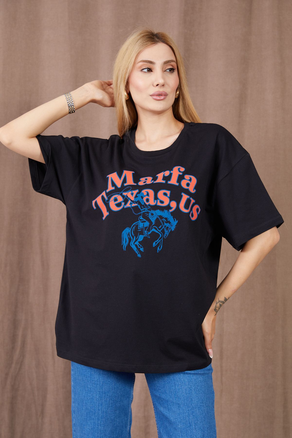 DPARİS Texas Baskılı T-shirt