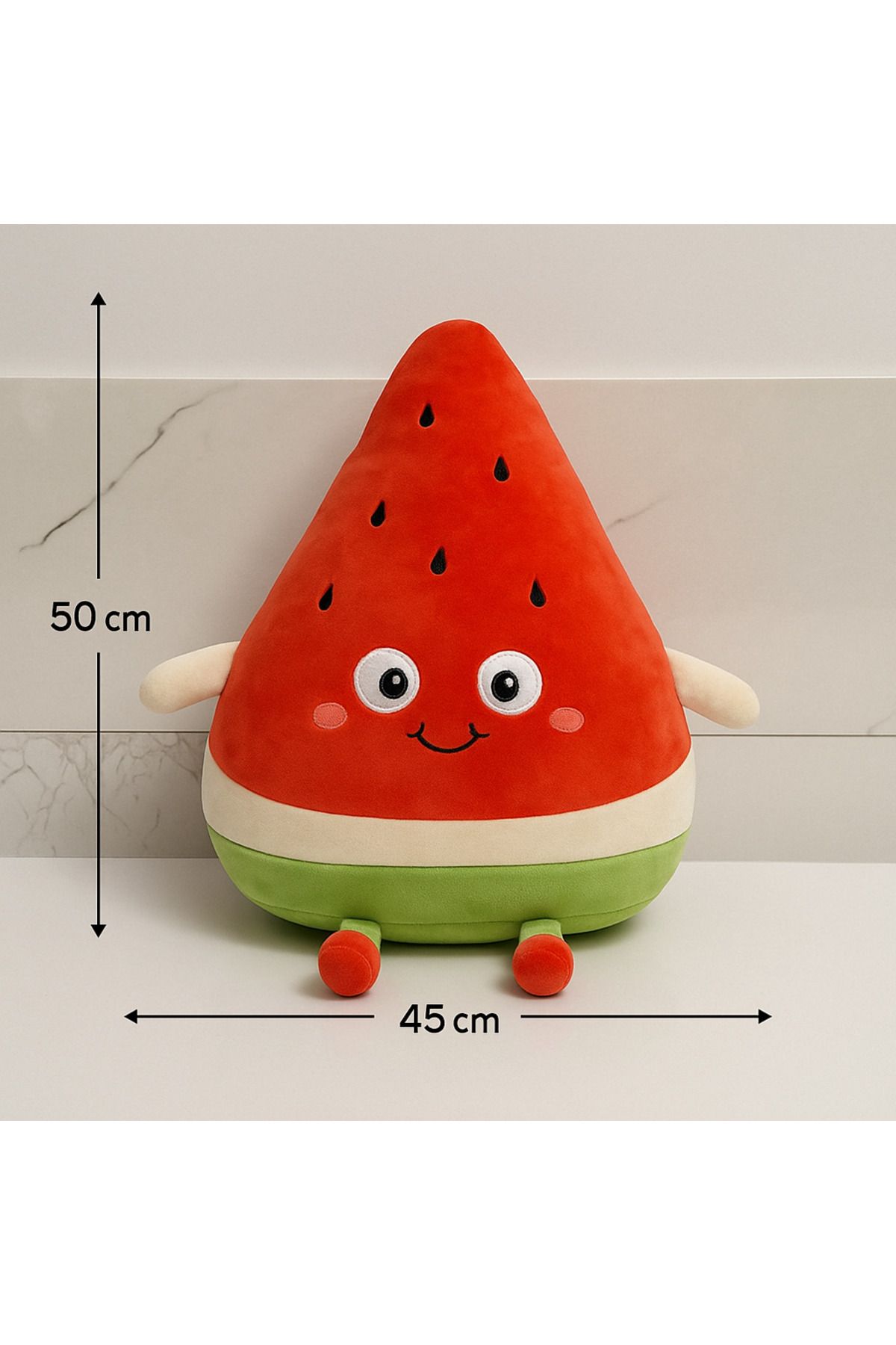 farddad Karpuz Dilim Peluş Yastık 50 Cm | Karpuz Peluş Oyuncak | Meyve Peluş hediyeler