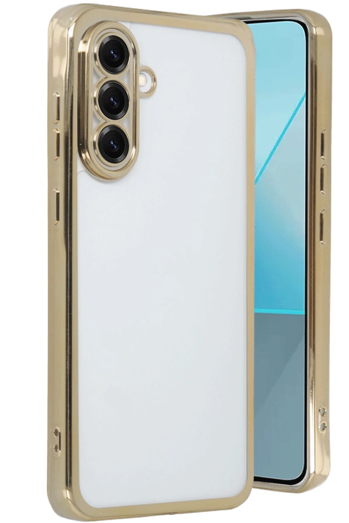 NewFace Samsung Galaxy A56 Kılıf Lensli Silikon - Gold MRAYD