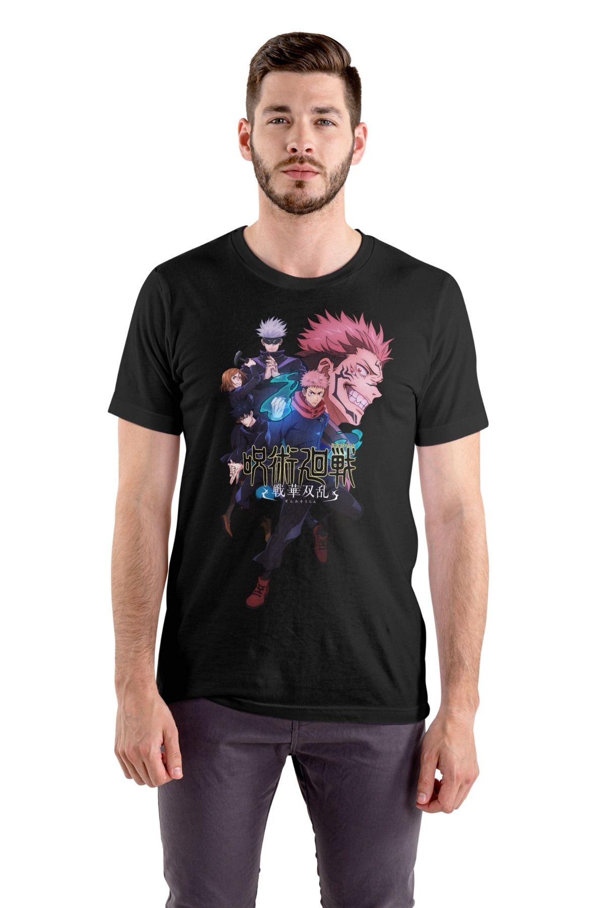 Texclusive Jujutsu Kaisen Tshirt Siyah Unisex Anime Tişört