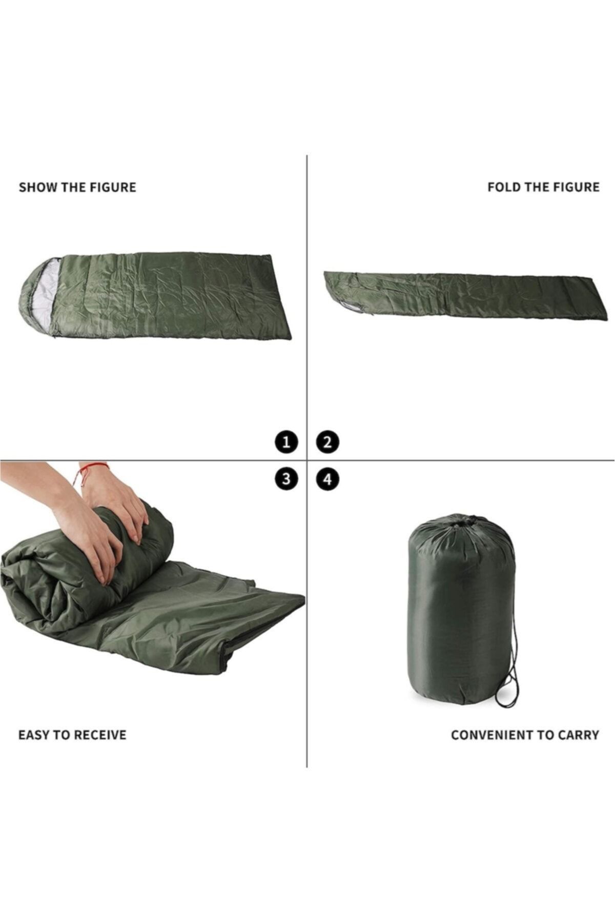Go İthalat-Sac de dormit impermeabil din material textil, rezistent la frig și vânt - sac de dormit pentru cort de camping negru 6