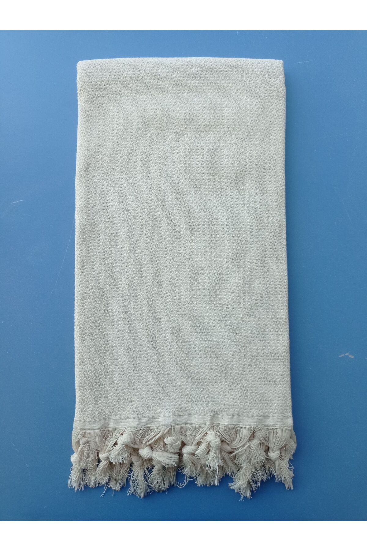trloom Naturel Beyaz Peştemal Plaj Havlusu Hasır 100x180