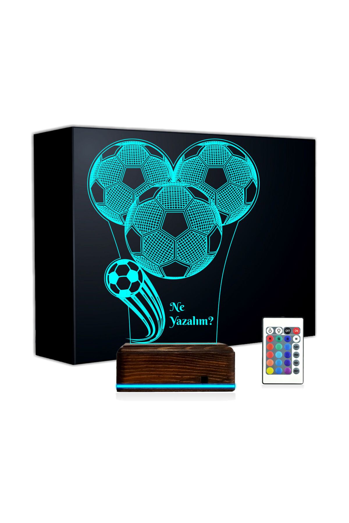Kirppi 3d Lamba Futbol Topu Futbolcu Hediye Kişiye Özel Masa Gece Lambası-1