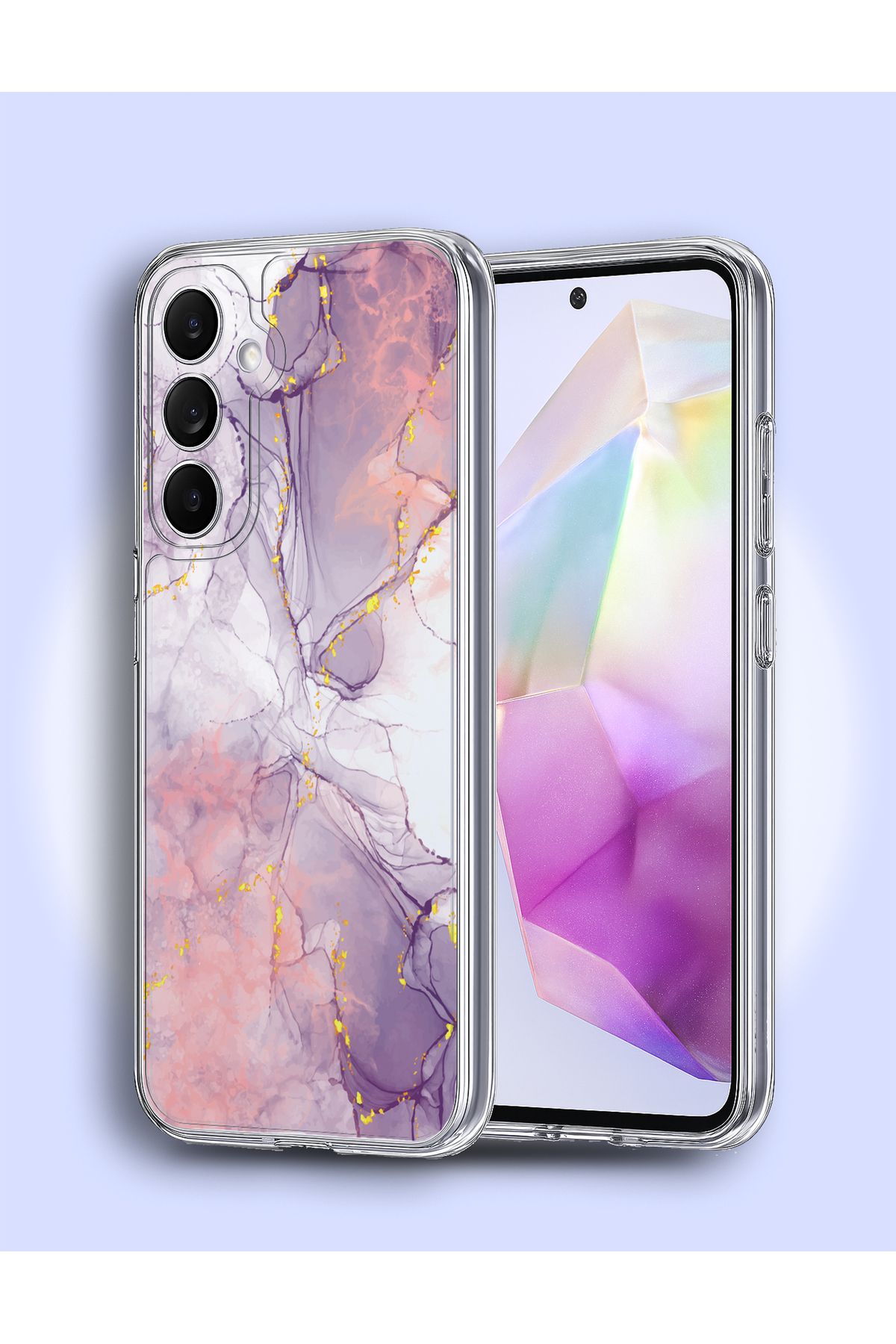 Caseji Samsung Galaxy A35 Uyumlu Şeffaf Baskılı Kılıf