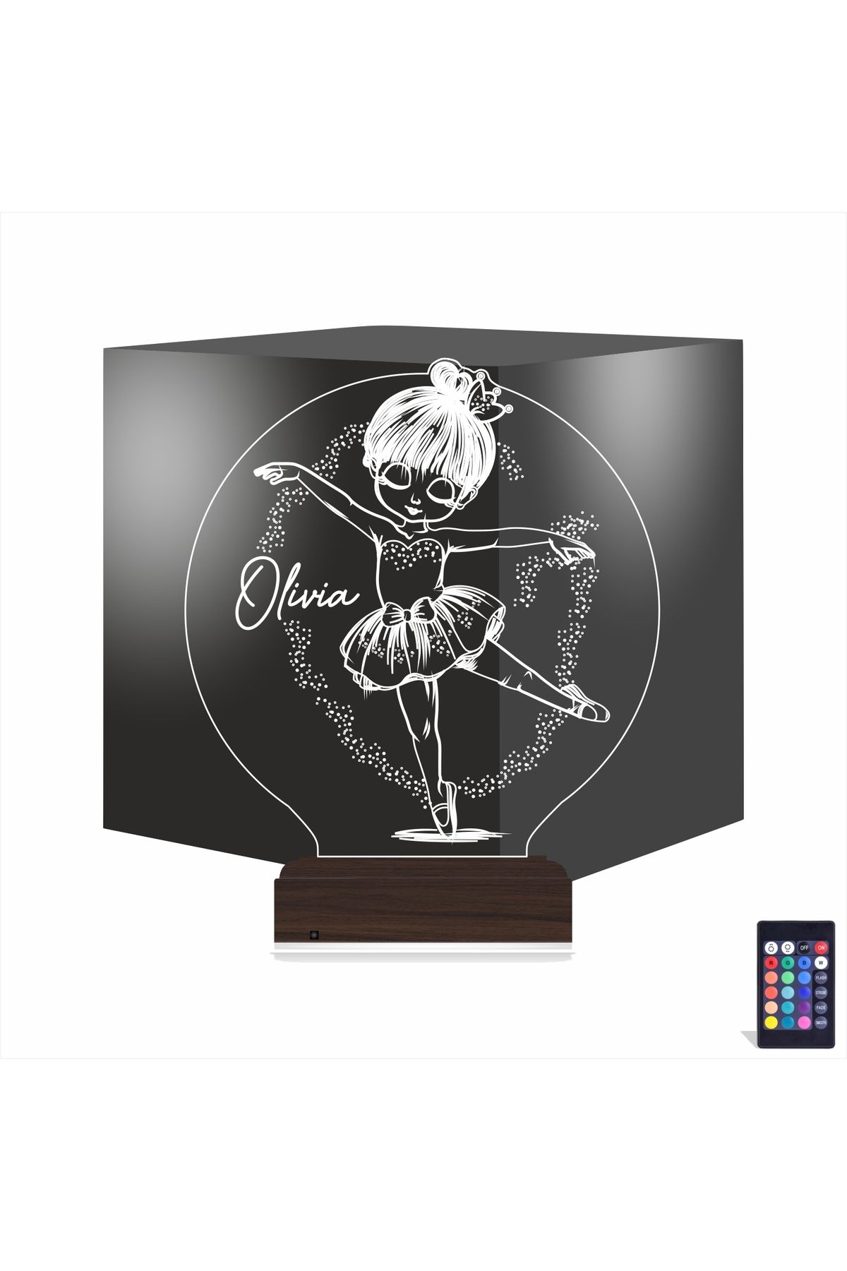 Kirppi 3d Lamba Balerin Bale Çocuk Odası Hediye Kişiye Özel Masa Gece Lambası