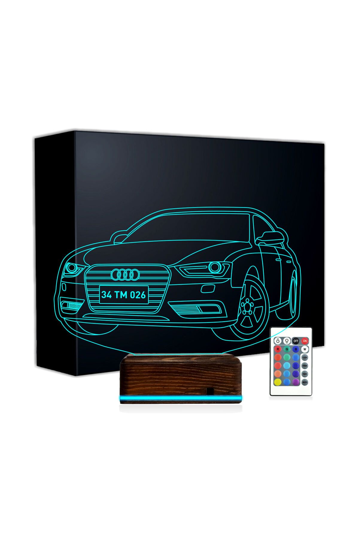 Kirppi 3d Lamba Audi Tasarım Kişiye Özel Masa Gece Lambası
