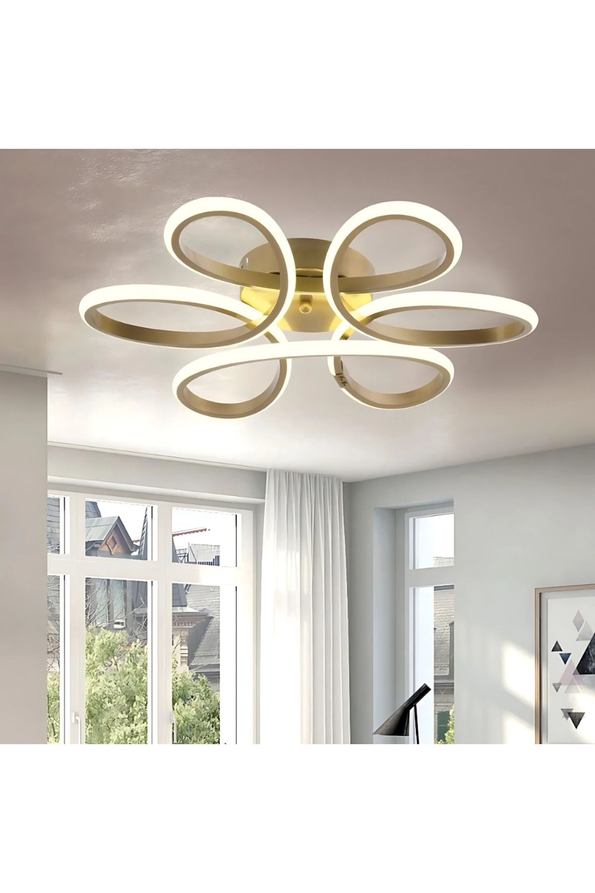 Elektroyou Linup Modern Eskitme Plafonyer Tavana Sıfır Beyaz Işık Salon Mutfak Yatak Odası Led Avize
