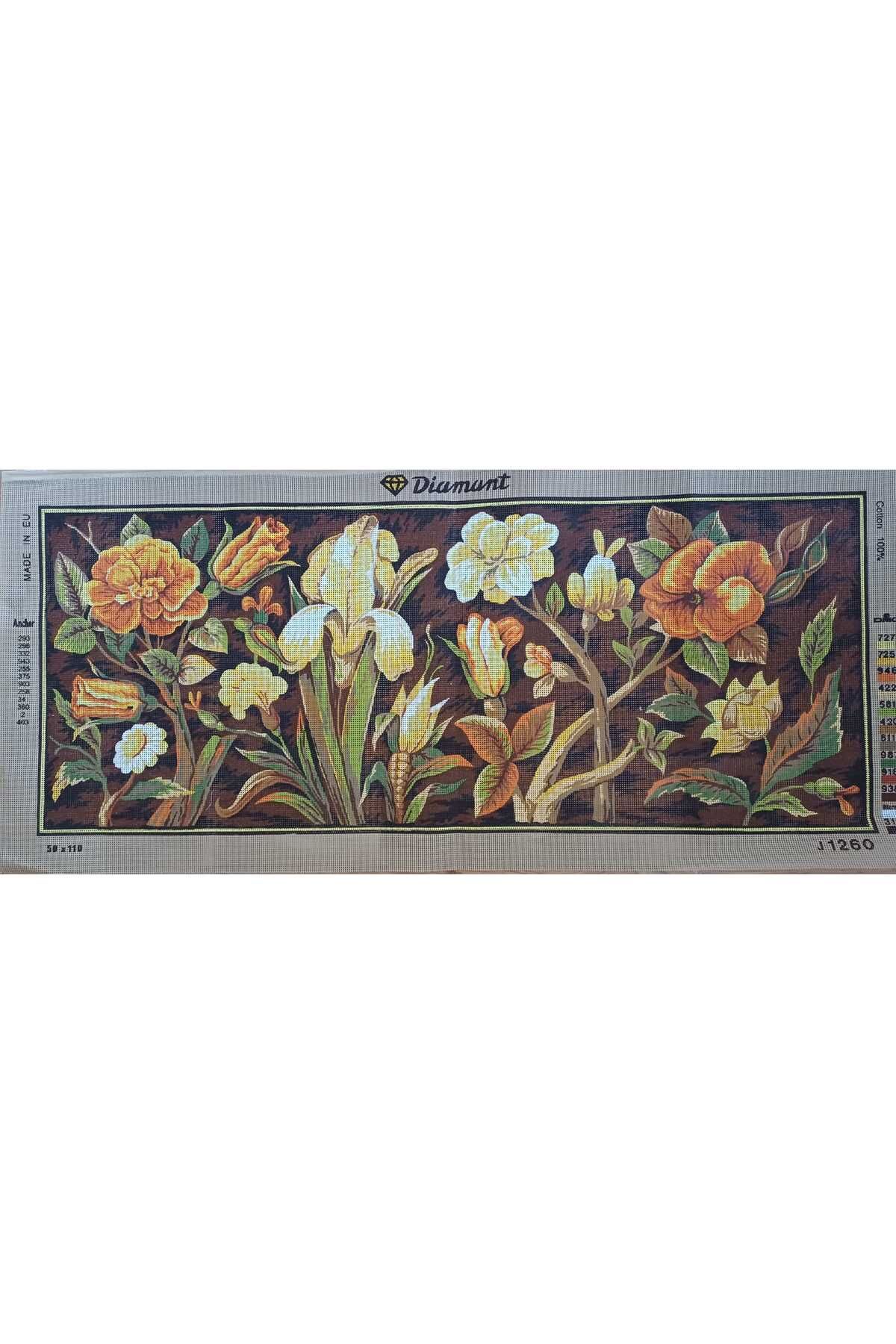 gobelin 50*110 cm Gobelin Baskılı ipli vintage çiçek tablosu