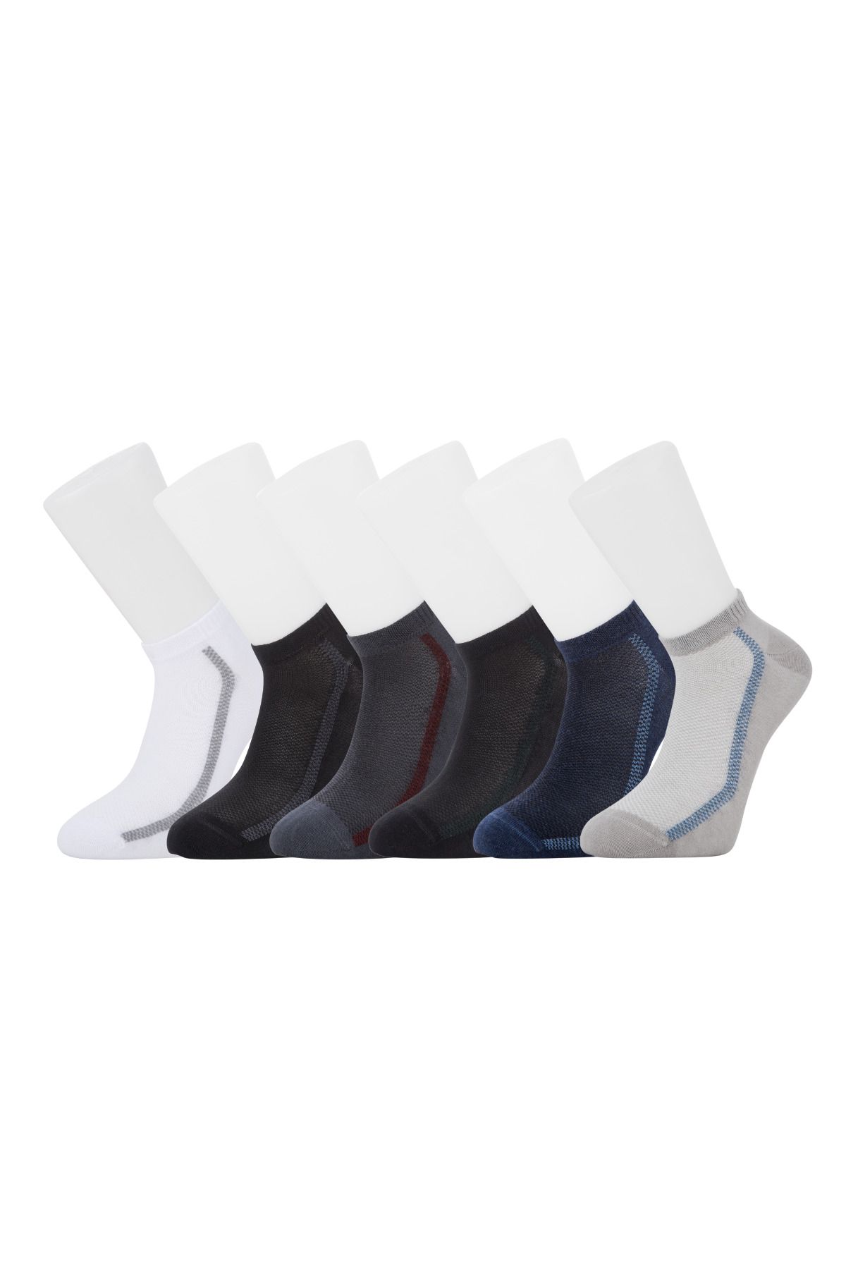 Moyra Socks Şerit Desen 6'lı Erkek Patik Pamuk Çorap