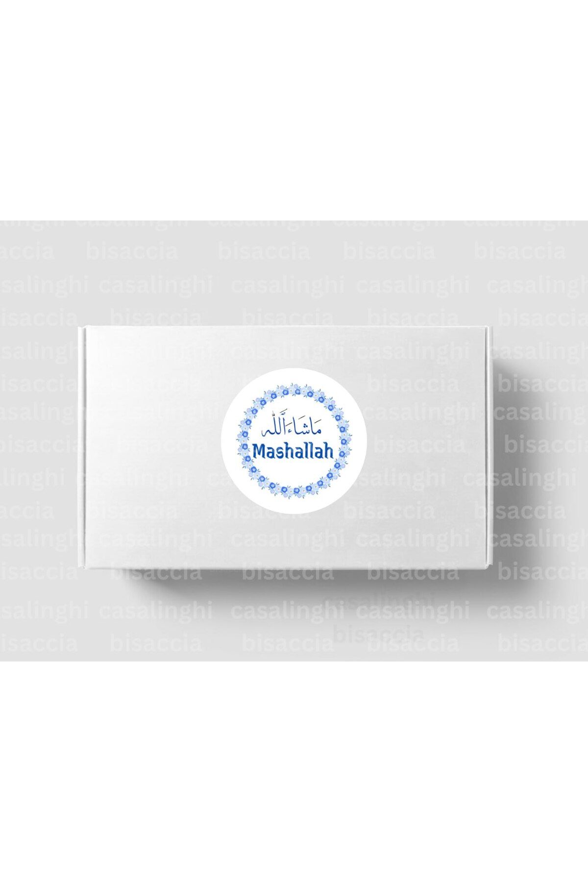 CASALINGHI Arapça Mashallah Etiketi Yuvarlak Mat Sticker Bebek Partisi Kutlama Mevlit 4 Cm (90 Adet)