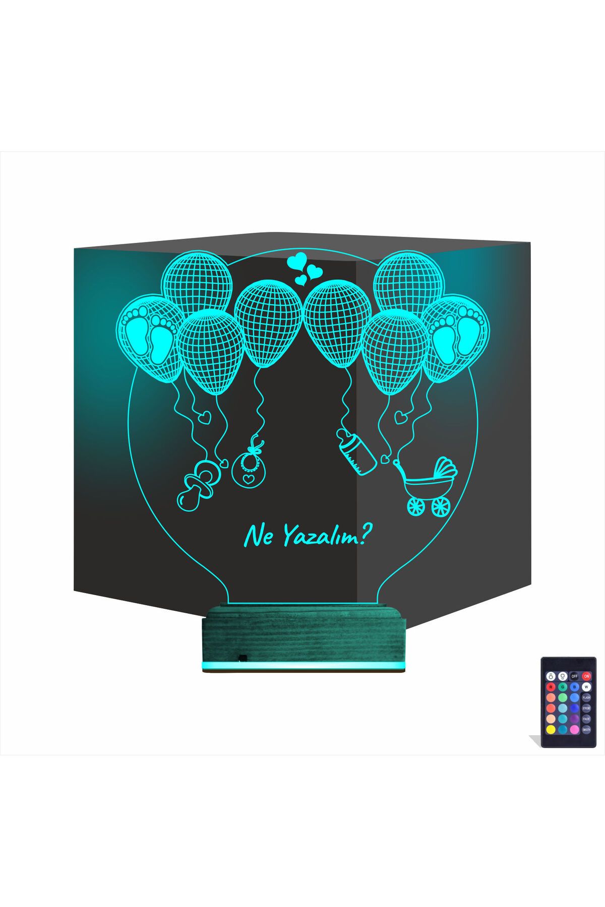 Kirppi 3d Lamba Bebek Doğum Kutlama Balon V1 Kişiye Özel Masa Gece Lambası