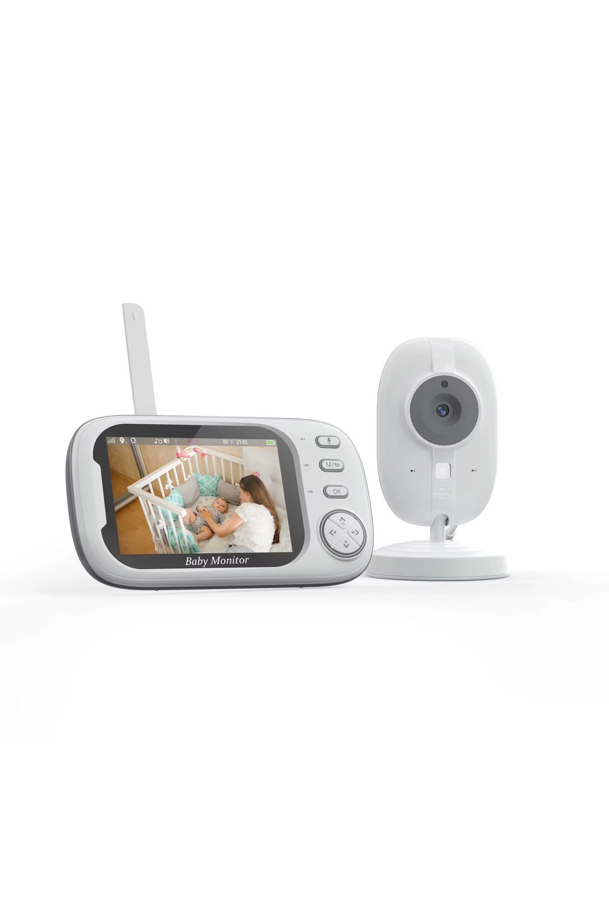 TUROVE Bebek İzleme Kamerası LCD Ekranlı Bebek Odası Bebek İzleme Telsizi Oda Sıcaklığı Kontrollü