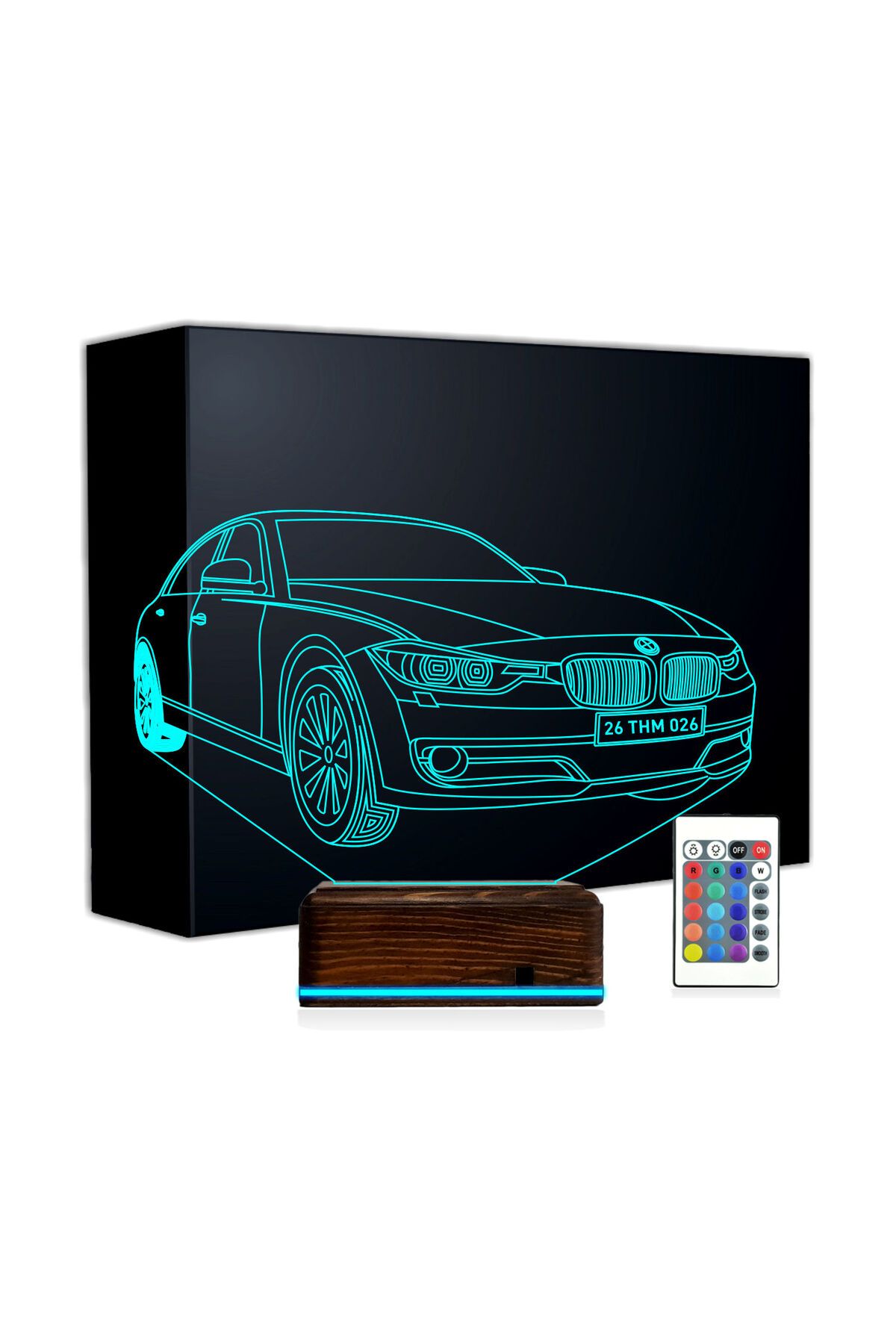 Kirppi 3d Lamba Araba Bmw Tasarım Kişiye Özel Masa Gece Lambası