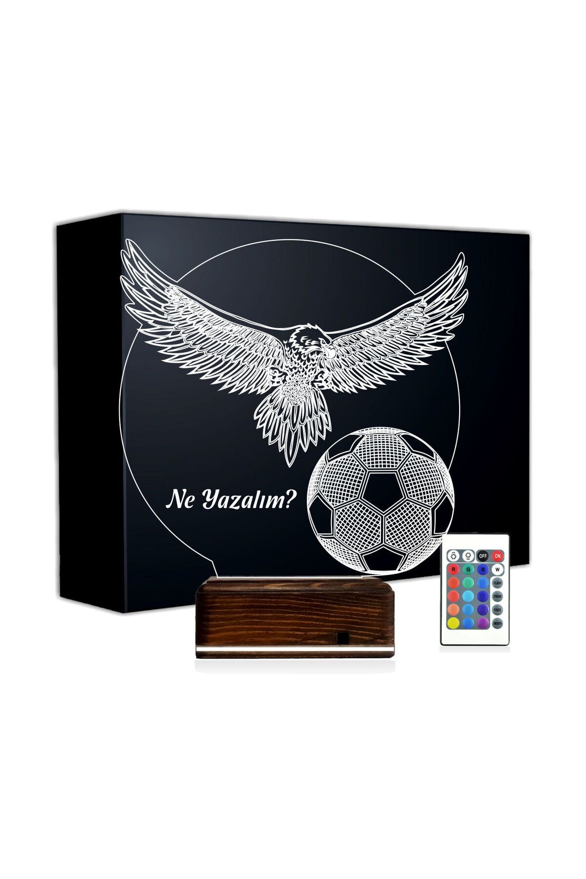 Kirppi 3d Lamba Kartal Top Futbol Taraftar Hediye Kişiye Özel Masa Gece Lambası
