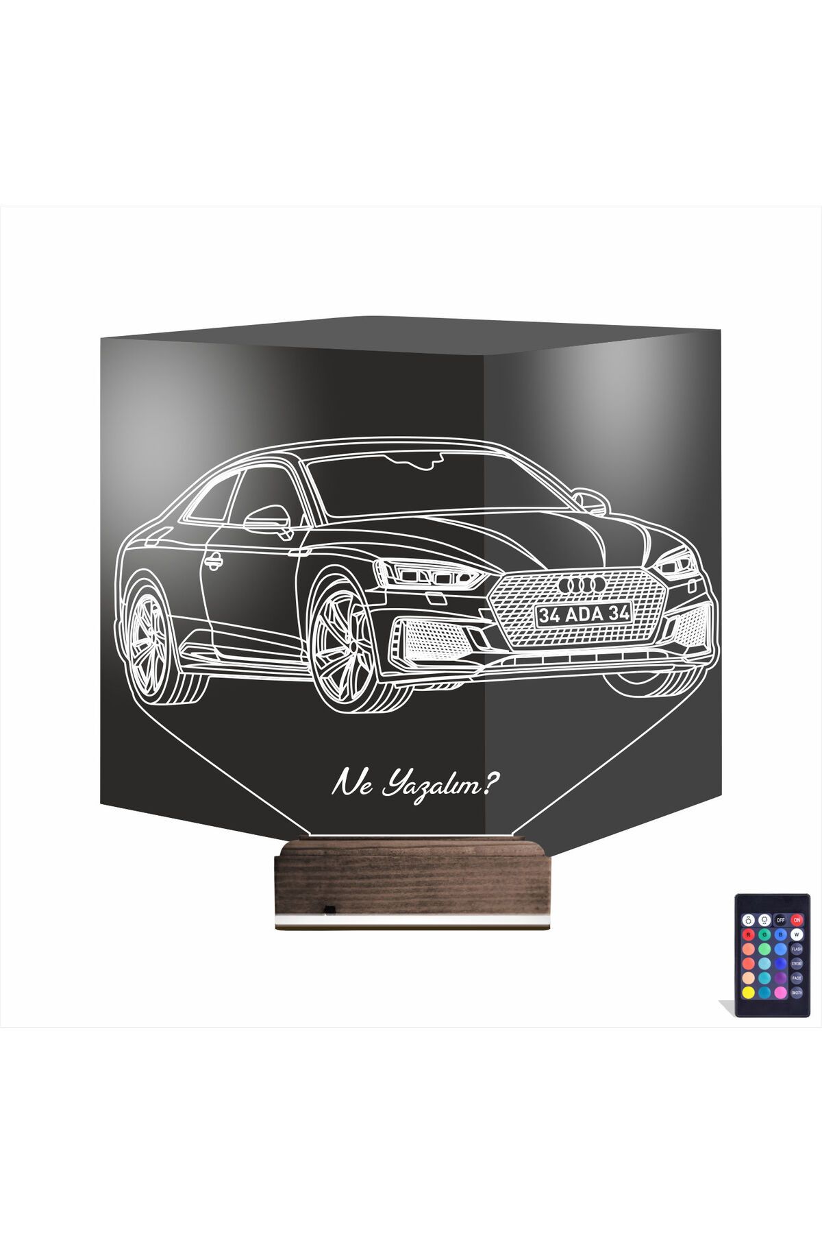 Kirppi 3d Lamba Spor Araba Audi V2 Kişiye Özel Masa Gece Lambası