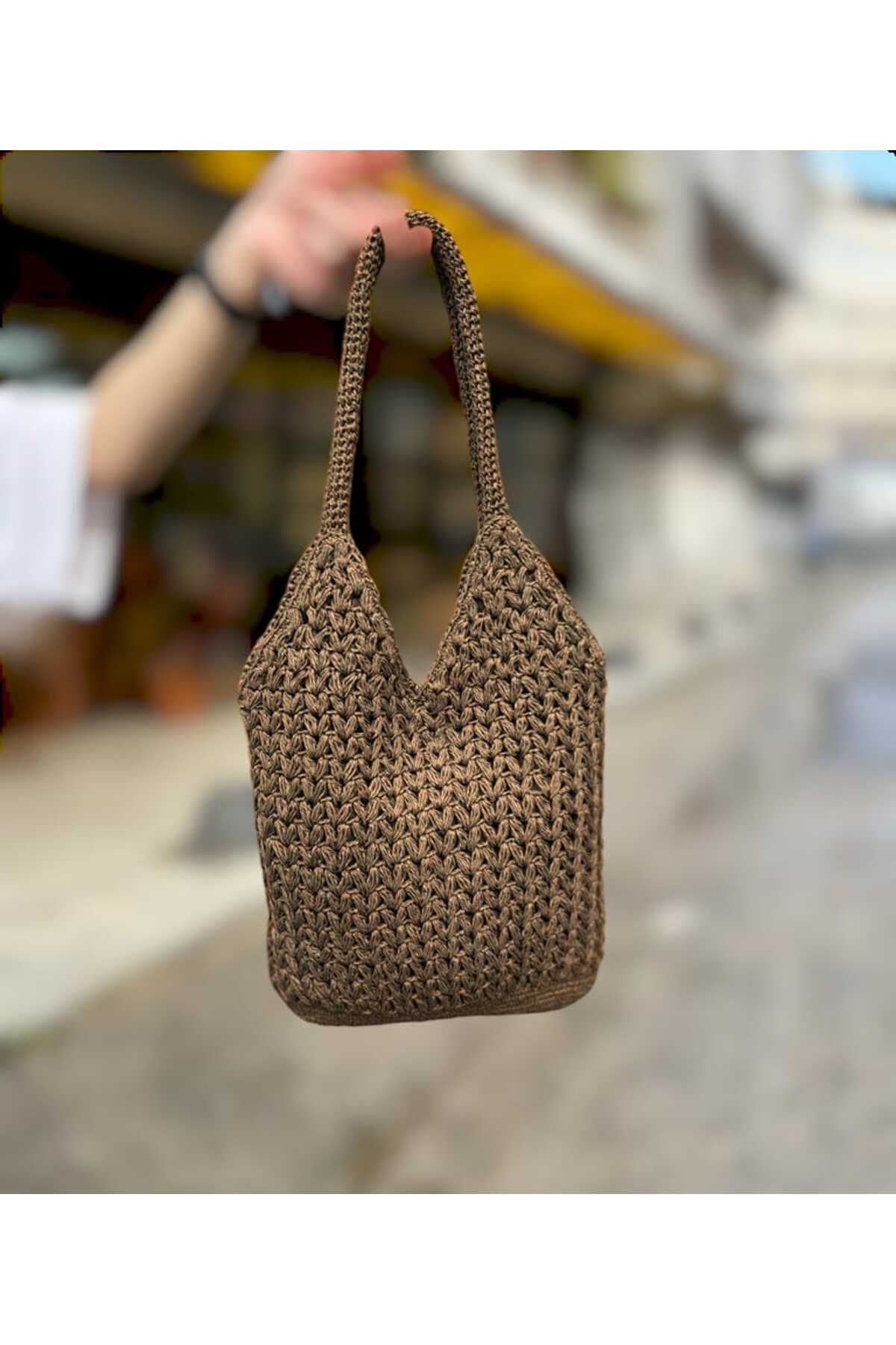 ZeynepKeskinDesign Hasır Çanta, Kadın Hasır Çanta , Örgü Çanta ASTARLI