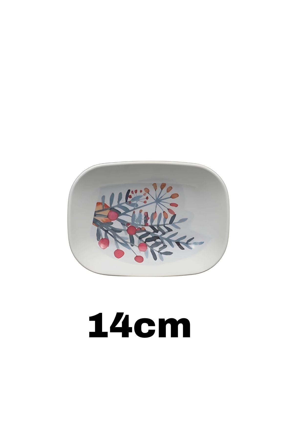 nazen 6 Adet Beyaz Melamin Kayık Tabak 14x10cm -17x12 orta-büyük Boy Salata Tabağı
