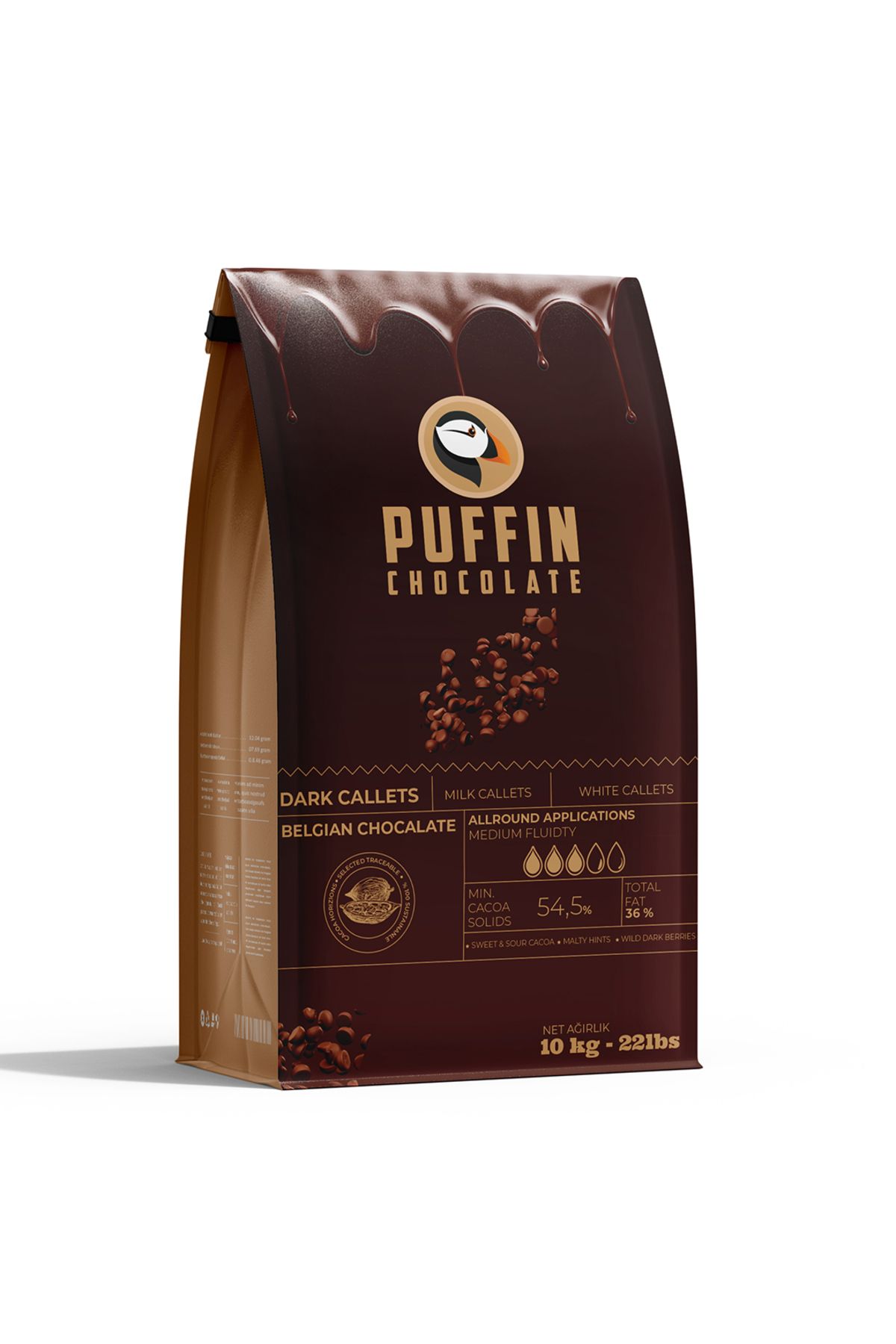 PUFFIN Orijinal Callebaut Üretimi Bitter Belçika Çikolatası 10 Kg - Yeni Ürün