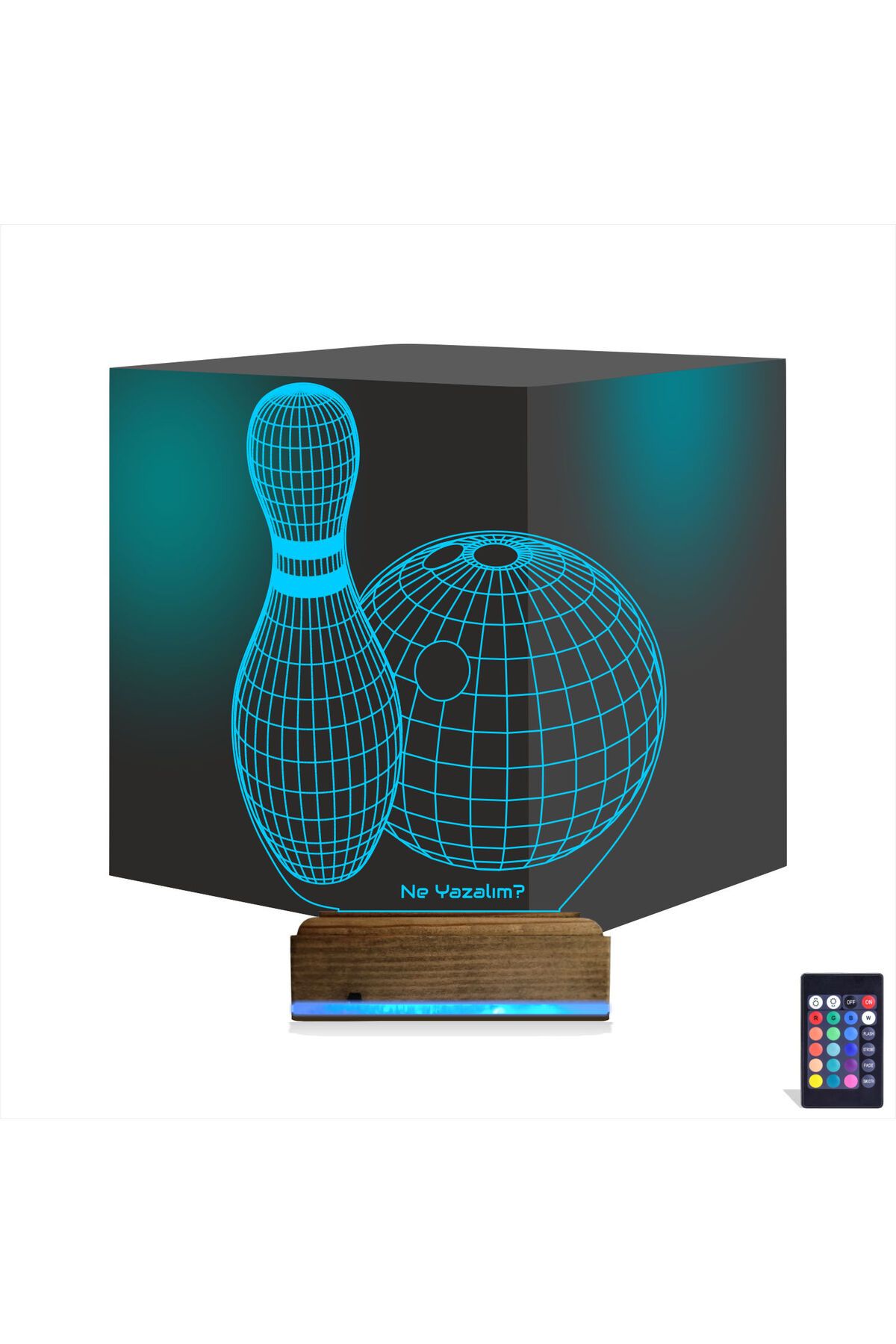 Kirppi 3d Lamba Bowling Topu Kişiye Özel Masa Gece Lambası
