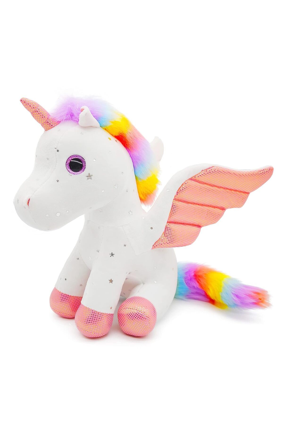 Malvys-Jucarie de plus Malvys®, Unicorn cu Aripi de Inger, Alb, 30 cm 1