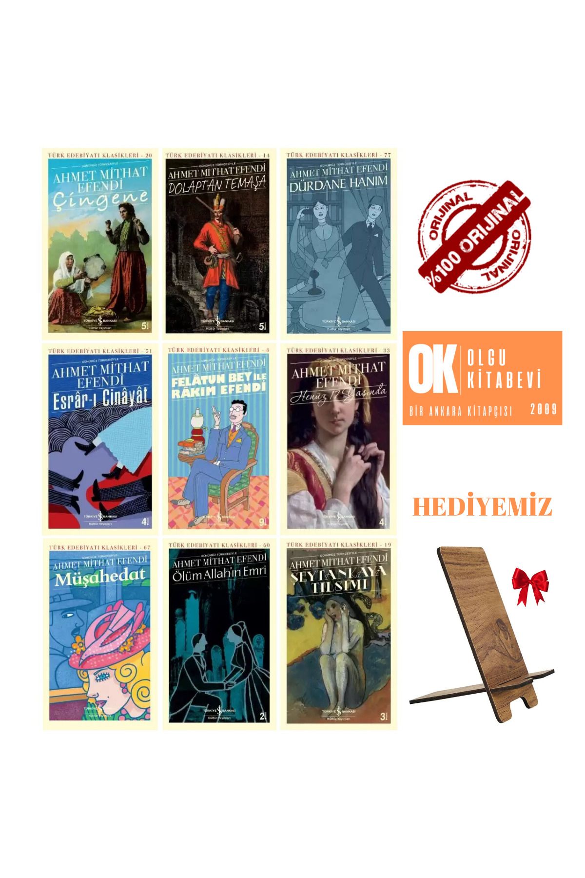 TÜRKİYE İŞ BANKASI KÜLTÜR YAYINLARI Çingene - Felatun Bey İle Rakım Efendi- Dürdane Hanım - Ahmet Mithat Efendi - 9 Kitap Set