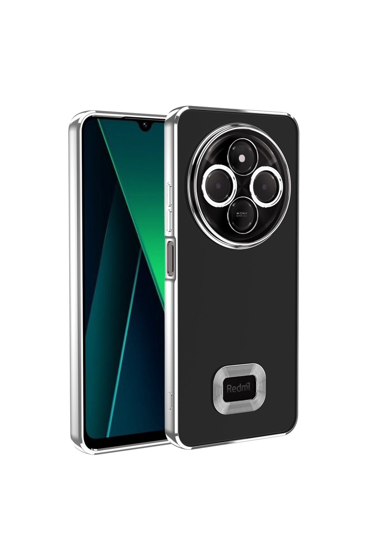 Ceponya Xiaomi Redmi 14C 4G Kılıf Köşeleri Renkli Şeffaf Kamera Korumalı Silikon Luxury Kapak