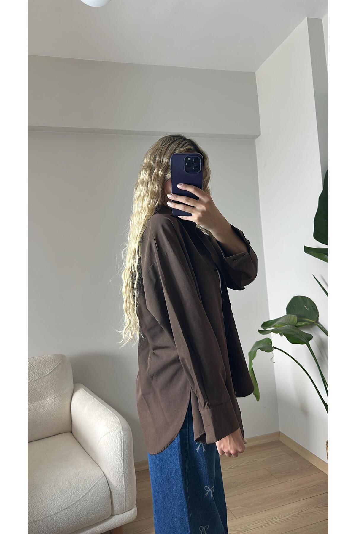 Acar Boutique Oversize Klasik Keten Gömlek