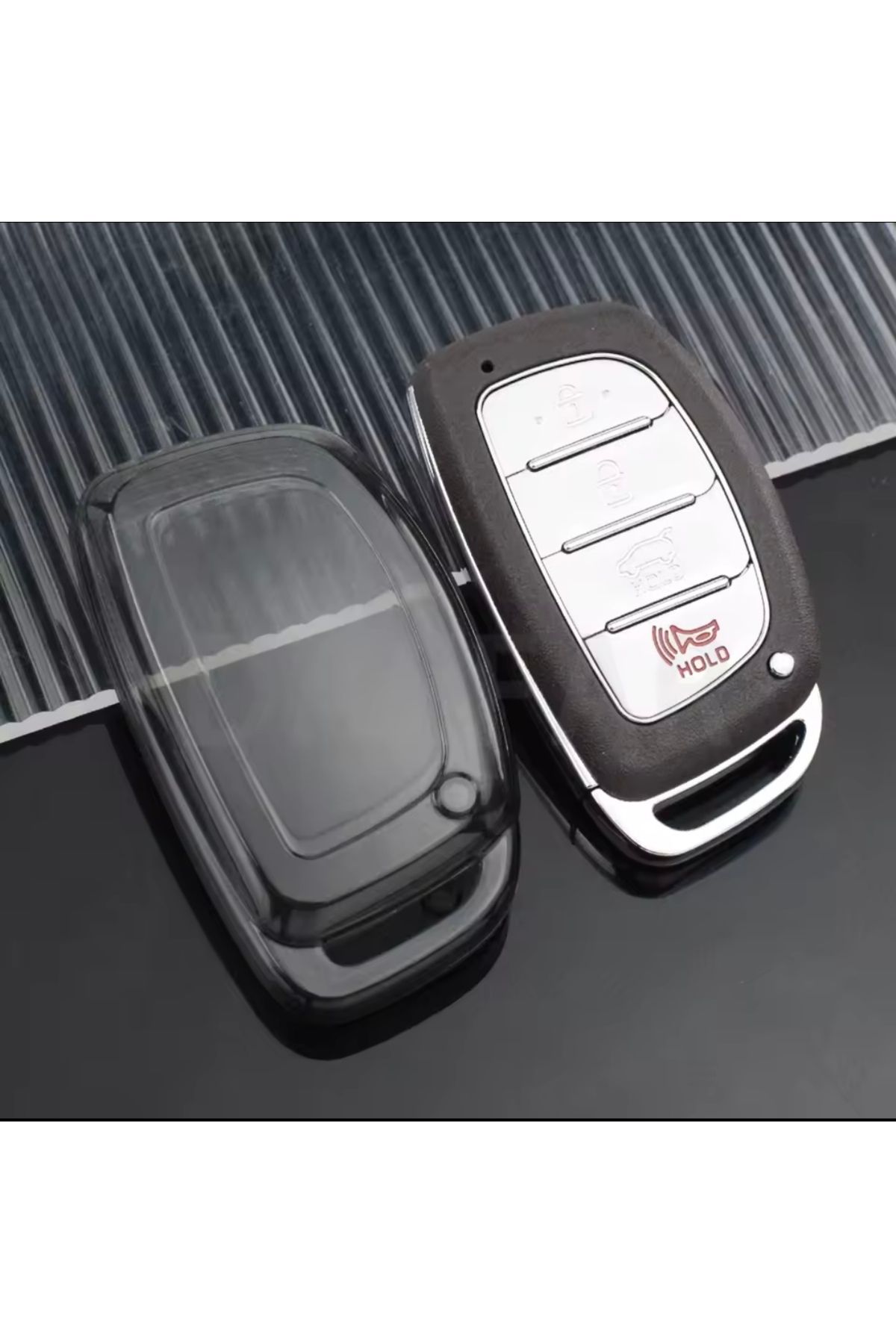 YıldızTuning Hyundai Elantra Sustasız Şeffaf-Füme Anahtar Kılıfı