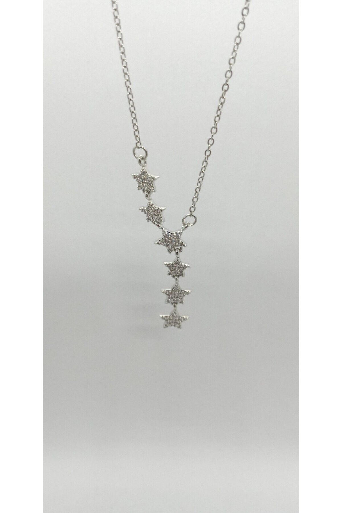ndjewelry Silver Renk Taşlı Yıldız Figür Kolye