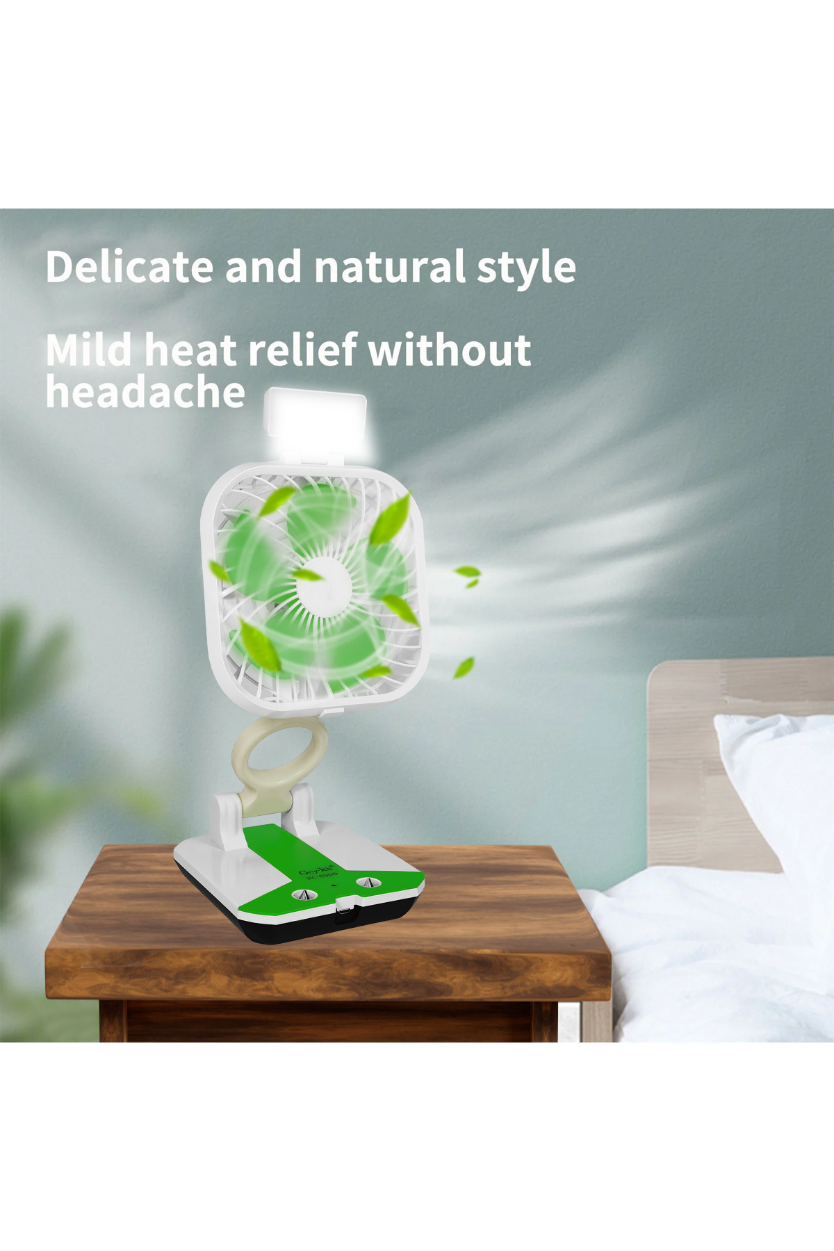 GCY-KB-Multifunctional Folding Fan, 1600mAh Rechargeable Battery, Adjustable Speed - KC-5900 2