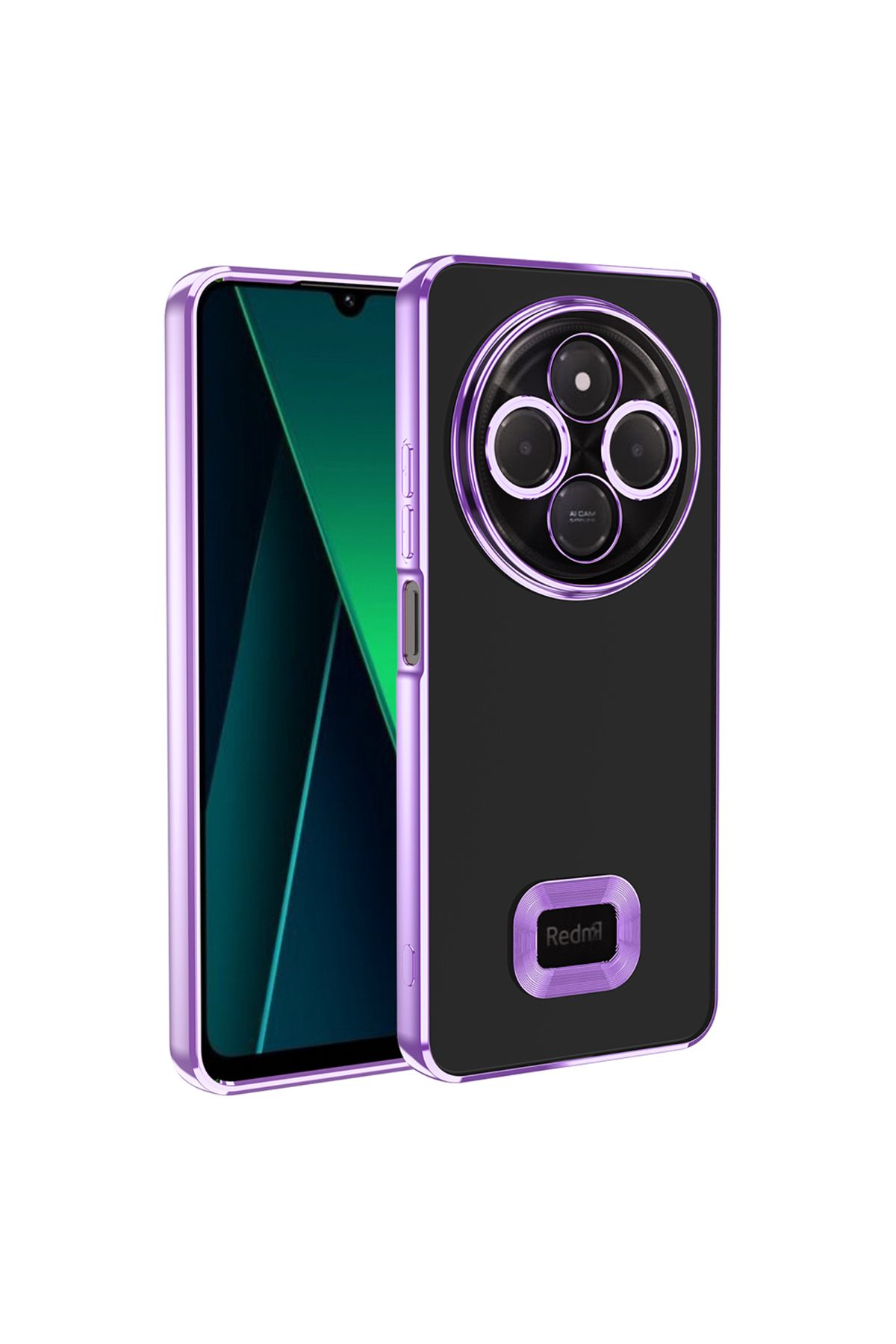 Ceponya Xiaomi Redmi 14C 4G Kılıf Köşeleri Renkli Şeffaf Kamera Korumalı Silikon Luxury Kapak