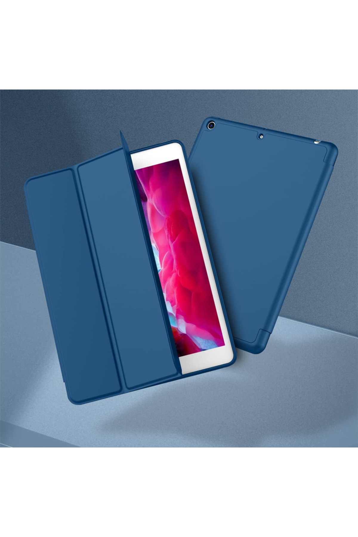 REDz Accessories-Book Case with Pen Holder for Apple iPad 10.2 inch 7/8/9, 2019/2020/2021, Foldable, Navy Blue 6