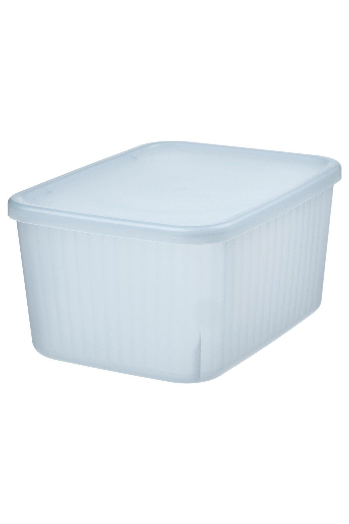 IKEA Rykta Kapaklı Kutu Şeffaf Gri-Mavi 18x24x12 Cm/3.5 Lt