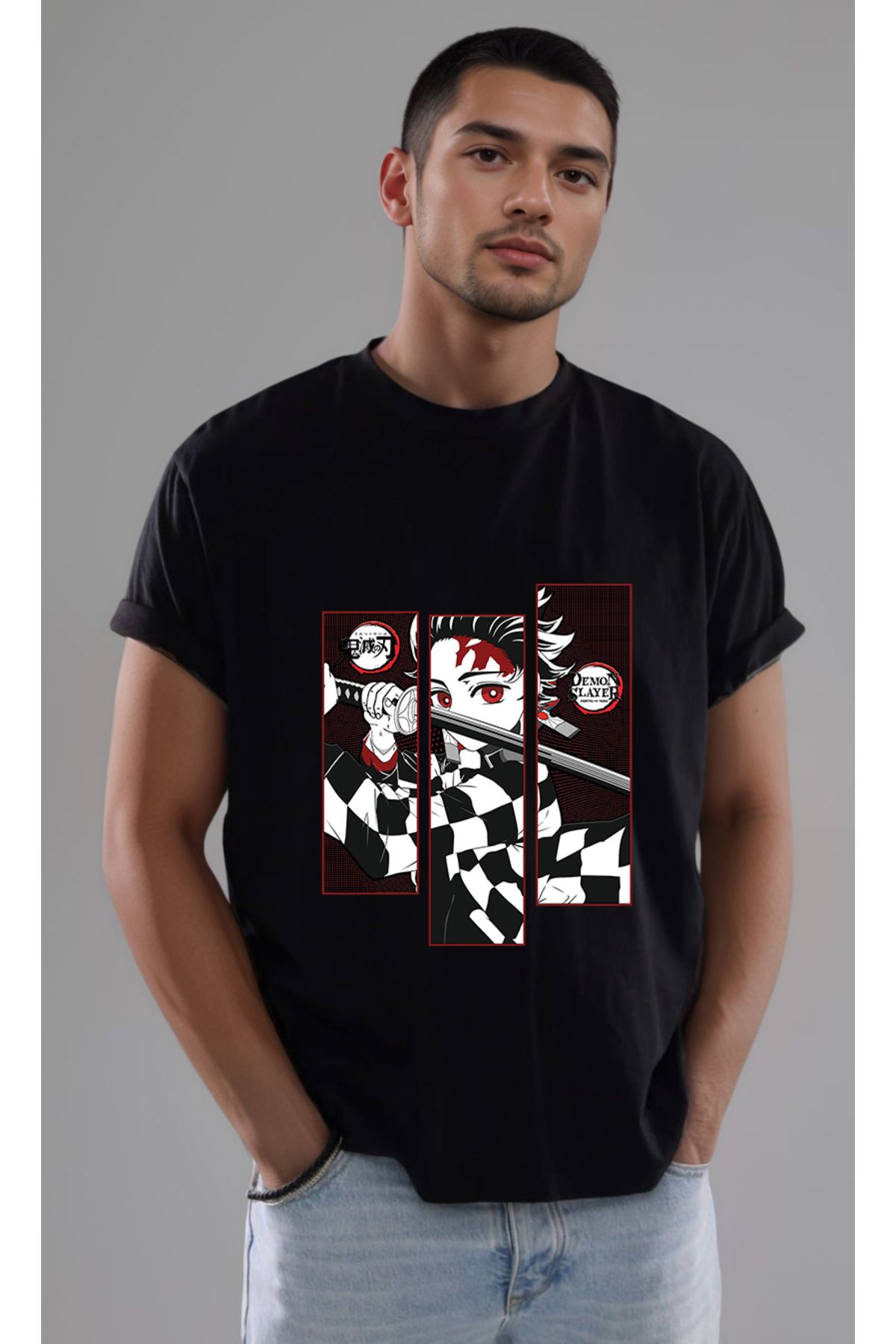 petite pati Demon Slayer Tanjiro Baskılı Unisex Tshirt
