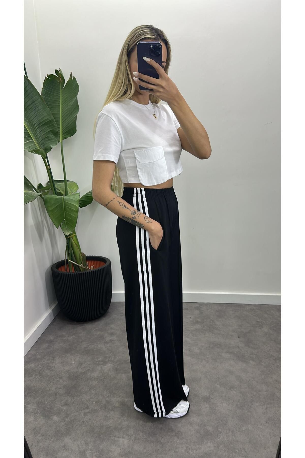 Acar Boutique Lüx Kalite Çizgili Eşofman Altı