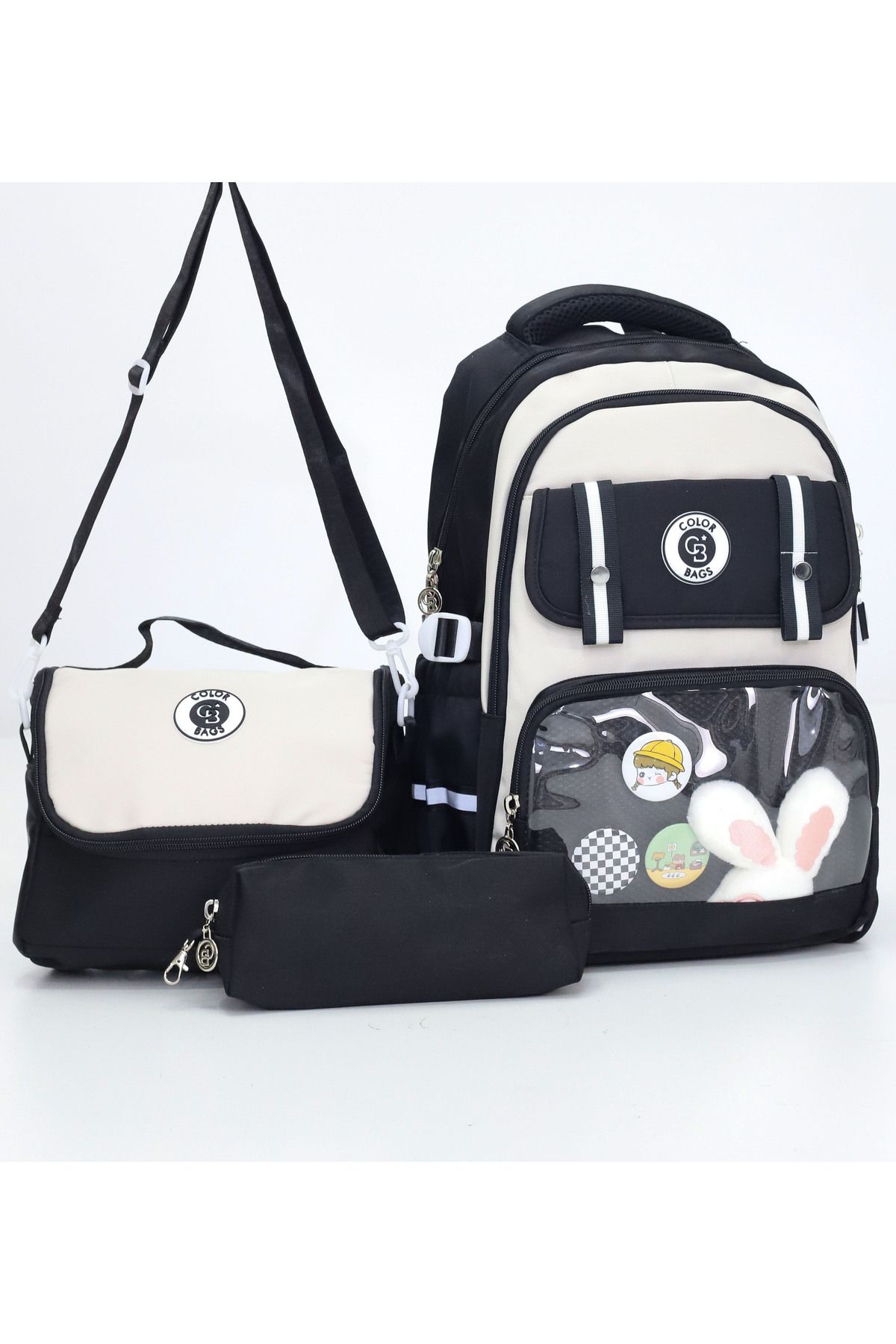 Probag İlkokul Sırt Çantası 5 Bölmeli 3’lü Set Oyuncak Hediyeli – Laptop Bölmeli, Su Geçirmez Bondit Kumaş