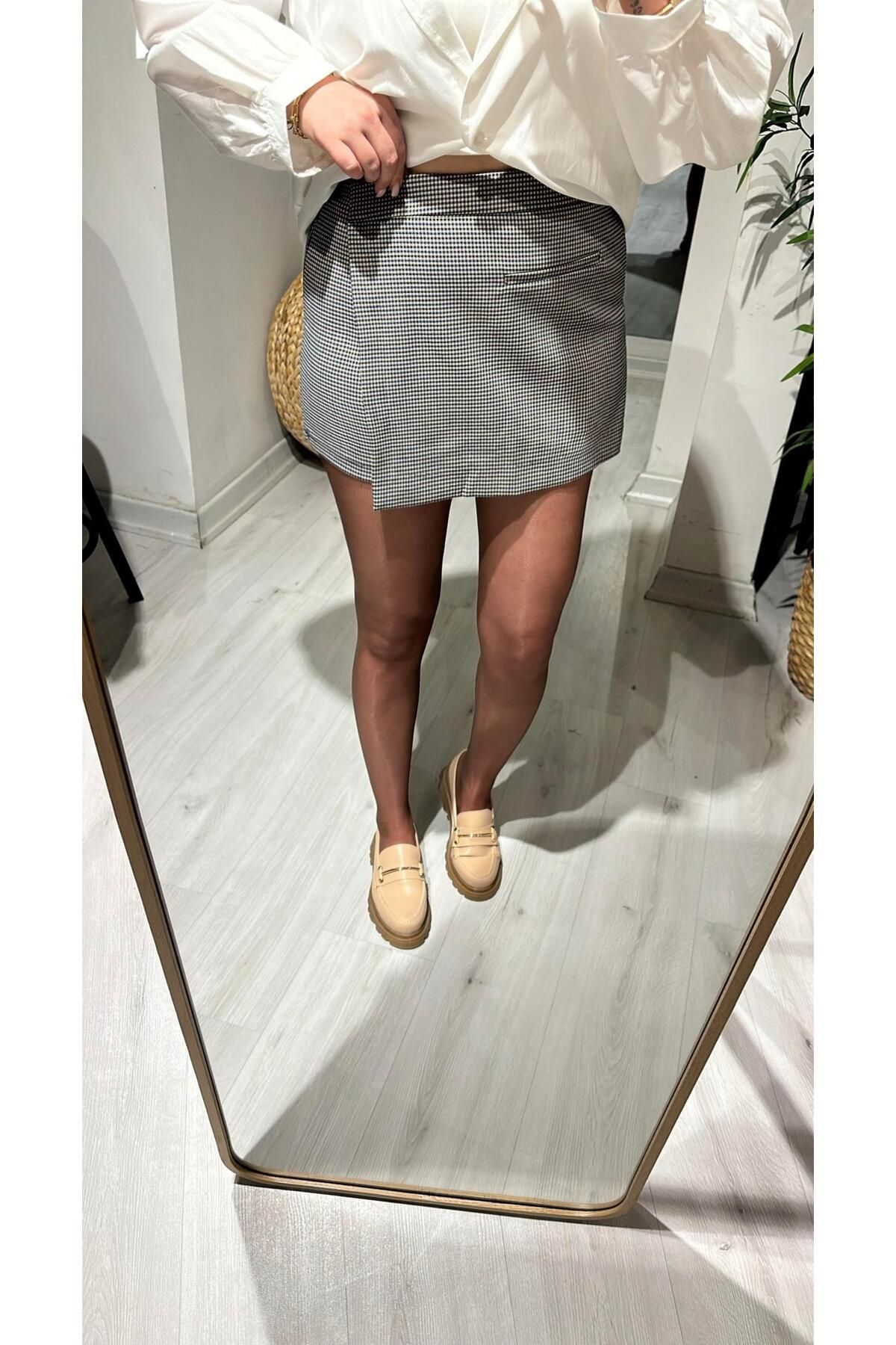 Acar Boutique Ekose Şort Etek